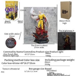 ฟิกเกอร์อนิเมะ PVC ไซตามะ ครู ขนาด 45 ซม. สามารถส่องแสงได้ วันพันช์แมน ฮีโร่ผู้สวมเสื้อคลุมหุ้มศีรษะ ของเล่นสะสม โมเดลฟิกเกอร์อนิเมะ ขายส่ง - Product Image 2