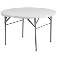 Table de banquet pliable ronde en plastique blanc, élégante, moderne et portable, pour événements en plein air et mariages