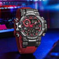 Jam Tangan Digital Pria SMAEL 8110 Chronograph LED Alarm Stopwatch Tahan Air untuk Olahraga