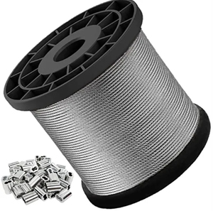 Câble <span class=keywords><strong>en</strong></span> acier inoxydable 7x7 <span class=keywords><strong>en</strong></span> spirale pour bricolage, garde-corps de terrasse, clôture, corde à linge, applications marines et extérieures - Product Image 2