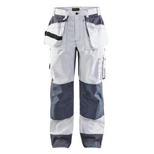 BLAKLADER - 150318601094D112 Pantalones artesanos con bolsillos para rodilleras Blanco/gris-PANTALONES DE TRABAJO EAN 7330509340486 - Product Image 1