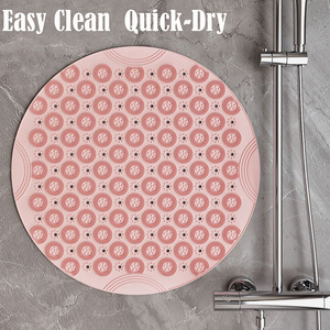 <span class=keywords><strong>Tapis</strong></span> <span class=keywords><strong>de</strong></span> douche <span class=keywords><strong>rond</strong></span> lavable en machine, <span class=keywords><strong>tapis</strong></span> <span class=keywords><strong>de</strong></span> bain antidérapant avec ventouses et trous d'évacuation pour baignoire <span class=keywords><strong>de</strong></span> salle <span class=keywords><strong>de</strong></span> bain, bleu - Product Image 6