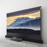 Pantalla de Proyección Motorizada Retráctil de Piso ALR de 72-150 Pulgadas, Pantalla Anti-luz para Proyector Láser UST 4K 3D