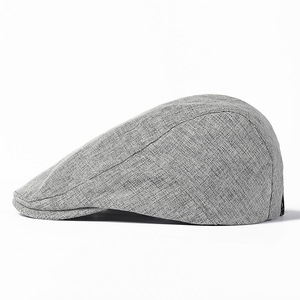 Chapeau avant en coton et chanvre Casquette rétro simple pour homme Béret jeunesse artistique d'automne - Product Image 5
