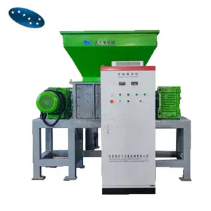 plastic material shredder machine double shaft hard material shredder crusher