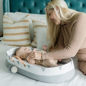 Wholesale Seagrass Baby Toy <strong>Basket</strong> Gift Toys <strong>Moses</strong> Set Straw Cotton <strong>Baskets</strong> <strong>Grey</strong> Storage Changing Pad Change Rope - Product Image 1
