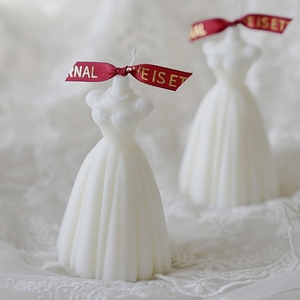 Vela Aromática <span class=keywords><strong>de</strong></span> Parafina con Forma <span class=keywords><strong>de</strong></span> Vestido <span class=keywords><strong>de</strong></span> Novia, Hecha a Mano, Ecológica, para Aromaterapia, Recuerdo <span class=keywords><strong>de</strong></span> Boda Navideño - Product Image 4