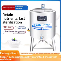 Pasteurisateur industriel automatique 10L 30L 50L 100L pour lait, yaourt, jus de fruits, machine de pasteurisation du lait