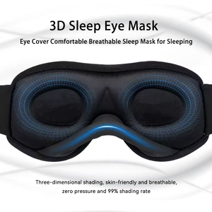 Masque de sommeil 3D en soie glacée à mémoire de forme CM Wholesale – Cache-yeux respirant et réglable bloquant la lumière pour une nuit réparatrice - Product Image 3