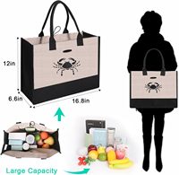 2025 sac fourre-tout en Jute écologique sac de plage réutilisable de haute qualité Logo personnalisé à la mode femmes fermeture éclair coton supermarché