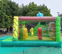 Château gonflable Safari Park avec passerelles, jeux et toboggan |   Équipement de terrain de jeu gonflable pour enfants commercial