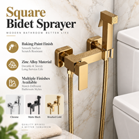 Ensemble de pulvérisateur de bidet portatif en or brossé, alliage de zinc, cartouche en céramique, pulvérisateur de toilette mural pour la vente en gros OEM ODM