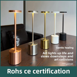 Đèn bàn <span class=keywords><strong>LED</strong></span> cảm ứng kim loại cổ điển, sạc lại được, 3 màu xung quanh, dùng pin, đèn ngủ trang trí phòng - Product Image 6