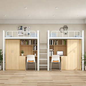 <span class=keywords><strong>Lit</strong></span> superposé double en acier <span class=keywords><strong>et</strong></span> bois <span class=keywords><strong>avec</strong></span> garde-corps de sécurité pour enfants, <span class=keywords><strong>bureau</strong></span> d'activités <span class=keywords><strong>et</strong></span> <span class=keywords><strong>rangement</strong></span> en dessous - Product Image 3