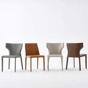 Designer italiano Bege Branco Saddle Leather Dining <span class=keywords><strong>Chair</strong></span> Modern Minimalista Estilo Nórdico com Luxo Leve para Uso Doméstico ou no Hotel - Product Image 5
