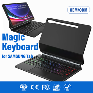 Funda con Teclado Inalámbrico Inteligente, Delgado y Ligero, para Samsung Galaxy Tab Plus S7+ S8+ S9+ S10, con Panel Táctil <span class=keywords><strong>de</strong></span> PU, <span class=keywords><strong>Producto</strong></span> Nuevo - Product Image 1