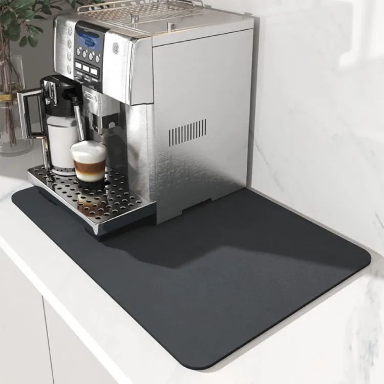 Coffee Bar Mat Rubber Backed Quick Drying Mat Fit Under Coffee Maker Espresso Machine Coffee Mat
