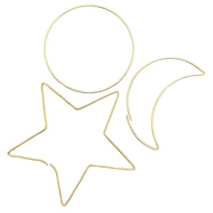 Bijoux Yiwu : Anneaux ouverts en acier plaqué cuivre de 1,5 mm, formes étoiles, lune, soleil, pour accessoires DIY - Product Image 5