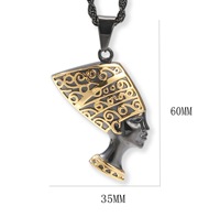Yiwu DAICY Hip Hop plaqué or reine égyptienne Cléopâtre pendentif en acier inoxydable Nefertiti collier pour femmes hommes