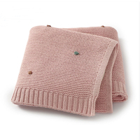 Venta caliente 100% algodón tejido Crochet Heirloom Swaddle manta patrón de lunares Super suave cuatro estaciones uso todas las ocasiones
