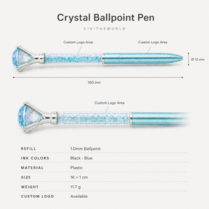 Bolígrafo de Plástico con Cristal y Diamantes, Personalizable con Logotipo, Tinta Negra y Azul de 1.0 mm, 15 Colores, Regalo Promocional al por Mayor - Product Image 5