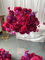 Bola Bunga Sutra Modern Diameter 65 cm Warna Pink Fuchsia untuk Dekorasi Pernikahan, Pesta, dan Rumah (IFG Customized)