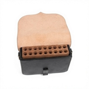 Handcrafted <b>Black</b> Leather Pouch Vintage Historical Style Storage Case for Reenactment Enthusiasts with Solid Brass Detail Hard - Product Image 3