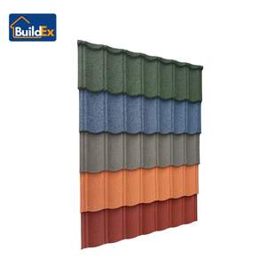 Toiture en métal enduite <span class=keywords><strong>de</strong></span> pierre moderne Feuilles <span class=keywords><strong>d</strong></span>'<span class=keywords><strong>ardoise</strong></span> ondulées colorées Bâtiment ignifuge <span class=keywords><strong>Prix</strong></span> compétitifs Toiture en acier - Product Image 4