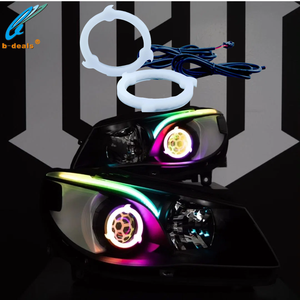 Bi Xenon HID 프로젝터 렌즈 용 2.5 ''Sharingan Halos 자동차 헤드라이트 SRGBA 회전 신호 후광 링 천사 눈 자동차 스타일링 개조 - Product Image 1