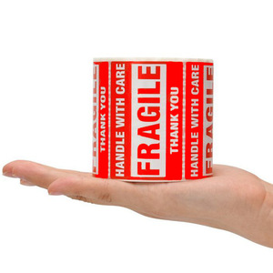 500Pcs Cross Border Fragile Label Warning Security Roll Shipping Packaging English Decal <b>Adhesive</b> Waterproof Stickers - Product Image 3
