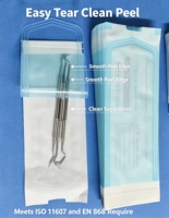 Rouleaux de pochettes de stérilisation pour instruments de clinique vétérinaire et salle blanche, faciles à utiliser, sans machine de scellage requise, pochette stérile dentaire