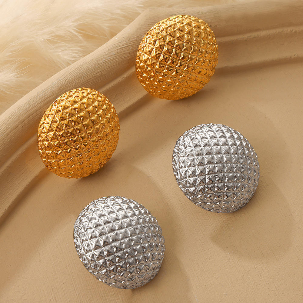 New Minimalist Round Circular Stud Earrings Gold Plated Fashion Jewelry  Statement Punk Earrings for Women Non Tarnish