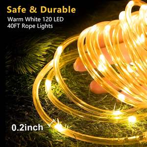 Led Rope Light Solarstrom im Freien Fee beleuchtet wetterfestes Seil Weihnachts fest Holiday Tube String Light - Product Image 3
