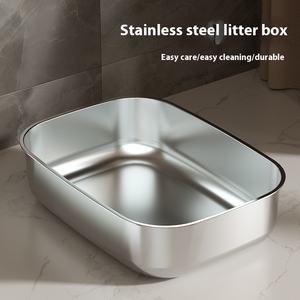 Portátil Grande 304 Aço Inoxidável Gato Litter Box Home Pet <span class=keywords><strong>Rabbit</strong></span> Bandeja para Kitties - Product Image 2