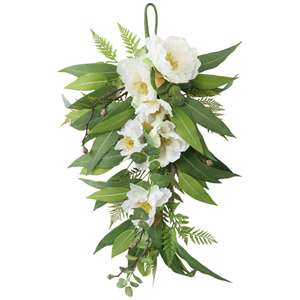 Arreglo Floral <span class=keywords><strong>de</strong></span> Seda con Diseño <span class=keywords><strong>de</strong></span> Lágrima, Peoní<span class=keywords><strong>a</strong></span>, Arce y Hojas <span class=keywords><strong>de</strong></span> Eucalipto, Decoración para el Hogar para Todas las Temporadas, Colgante <span class=keywords><strong>de</strong></span> Primavera - Product Image 1