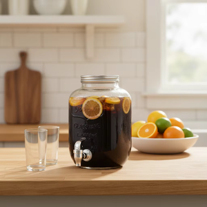 Caraffa in Vetro con Rubinetto e Valvola di Sfiato, Contenitore per Bevande Estive in Stile Nordico, per KTV, Buffet, Ristoranti e Uso Domestico - Product Image 5