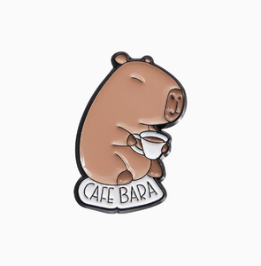 Broche personnalisée en alliage motif capybara mignon, style dessin animé, avec motifs ours, <span class=keywords><strong>tasse</strong></span> de thé au lait et aliments, bijou cadeau pour enfants et amis - Product Image 2