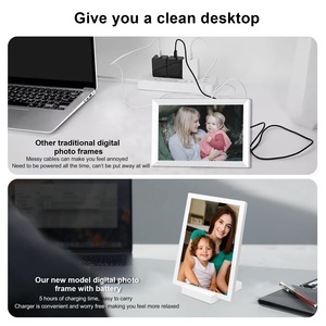 Même si vous êtes loin, vous pouvez présenter des moments à votre famille à travers le temps avec un cadre photo numérique WiFi à batterie. - Product Image 5