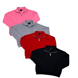 เสื้อสเวตเชิ้ตผู้ชายคอตั้งแบบซิปครึ่งตัว ทรงหลวม สีพื้น ผ้าฟลีซ 100% ผ้าฝ้าย สไตล์ลำลอง - Product Image 1