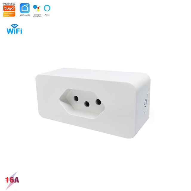 Brazil Standard Tuya Smart Life App WiFi Smart Plug With Power Monitor Socket 16A Remote Control Work Wtih Google