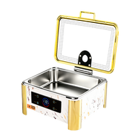 Chauffe-plat électrique intelligent en acier inoxydable YT Catering HD avec écran tactile et affichage de la température en temps réel pour buffet