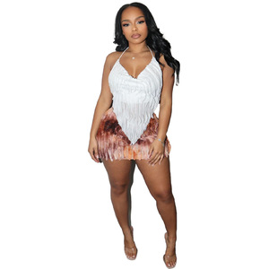 Vestido corto <span class=keywords><strong>sexy</strong></span> de primavera para mujer, sin mangas, con cuello halter, con cordones y aberturas, estilo tubo. - Product Image 1