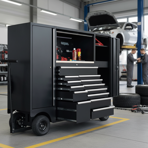 Armoire à outils <span class=keywords><strong>mobile</strong></span> durable à 13 tiroirs verrouillables, chariot en métal robuste, revêtement en poudre, chariot à outils de service pour <span class=keywords><strong>garage</strong></span> et réparation automobile - Product Image 2