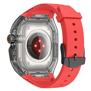Étui de <span class=keywords><strong>protection</strong></span> intégré avec bracelet en silicone pour montre S11/10/9/8/7/6/5/<span class=keywords><strong>SE</strong></span>/Ultra IWatch 45/44/42/41/40/38mm Sport Loop Pin - Product Image 4
