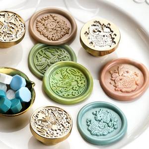 Série Animaux Mignons – Tampon de Cachet Circulaire en Métal Estampé à Chaud de 2,5 cm avec Logo Personnalisé pour Enveloppes Jaunes Scellées et Invitations - Product Image 3