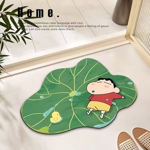 Tapis de bain Crayon Shinchan Feuille Verte en Diatomite Antidérapant Séchage Rapide pour Entrée de Salle de Bain Usage Domestique Forme Originale - Product Image 5