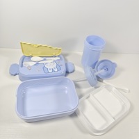 Boîte à lunch Bento et bouteille d'eau pour enfants mignons à double couche pour repas Tiffin, allant au micro-ondes et sans Bpa