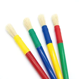 Round bristle hair diy kids artistic acrylic art paint brush set for painting