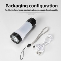 Senter Mini Kompak Multifungsi untuk Berkemah di Luar Ruangan, Dapat Diisi Ulang, ABS, IP44, Terang Tinggi, dengan Klip Ekor