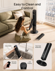 Ventilateur tour sans pales intelligent de haute qualité avec télécommande pour chambre et bureau, puissant, pour l'été, rafraîchisseur d'air domestique - Product Image 4